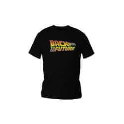 BACK TO THE FUTURE LOGO COLOR CAMISETA NEGRA CHICO REGRESO AL FUTURO