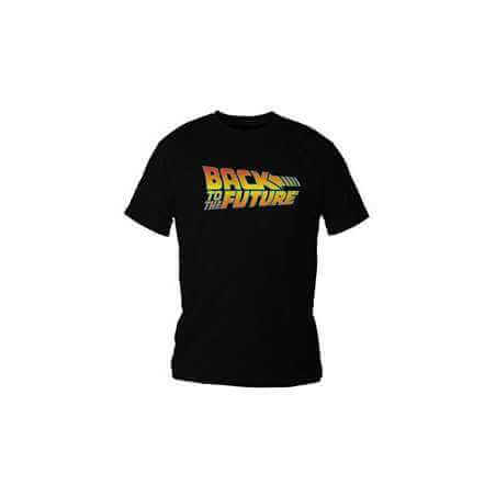 BACK TO THE FUTURE LOGO COLOR CAMISETA NEGRA CHICO REGRESO AL FUTURO