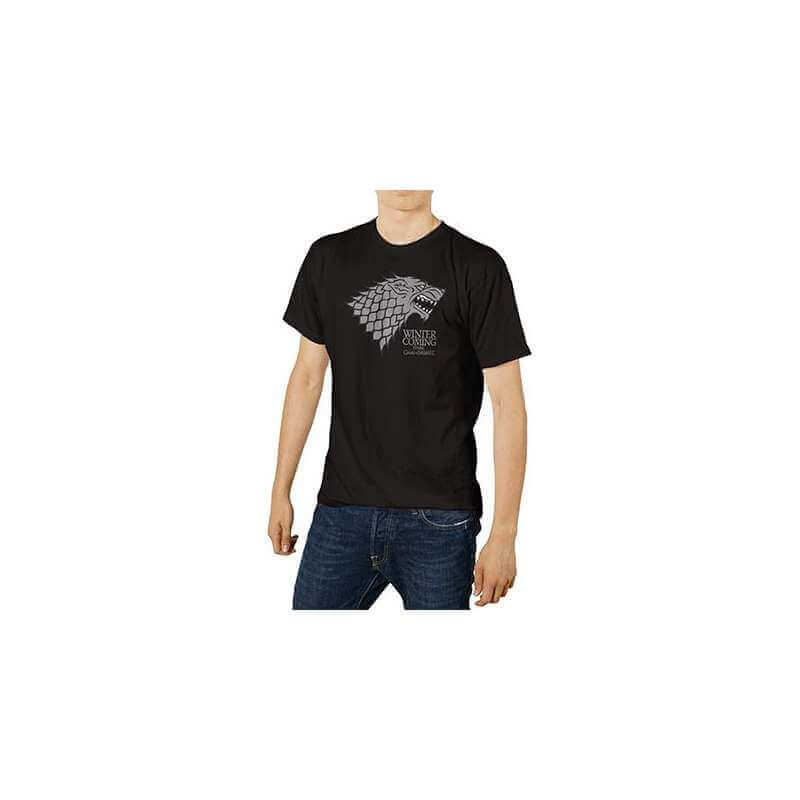 LOGO STARK CAMISETA NEGRA CHICO GAME OF THRONES BOLSA