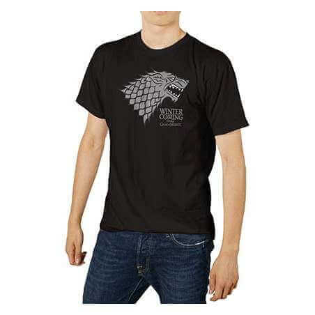 LOGO STARK CAMISETA NEGRA CHICO GAME OF THRONES BOLSA