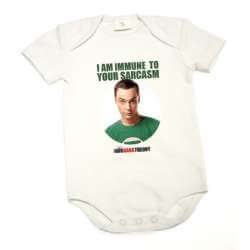 CAMISETA  SHELDON I AM IMMUNE BODY BLANCO NIÑO T-2 THE BIG BANG THEORY