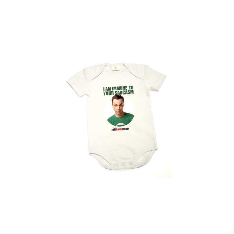 CAMISETA  SHELDON I AM IMMUNE BODY BLANCO NIÑO T-2 THE BIG BANG THEORY