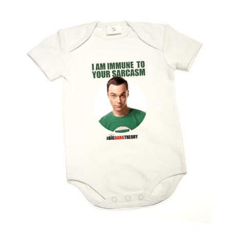 CAMISETA  SHELDON I AM IMMUNE BODY BLANCO NIÑO T-2 THE BIG BANG THEORY