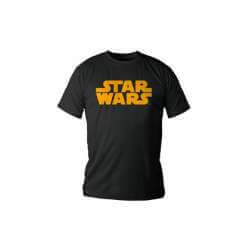 LOGO STAR WARS NARANJA CAMISETA NEGRA CHICO TALLA-S STAR WARS