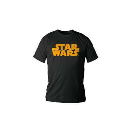 LOGO STAR WARS NARANJA CAMISETA NEGRA CHICO TALLA-S STAR WARS