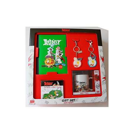 SET REGALO ASTERIX (LIBRETA-LLAVEROS-TAZA-POSAVASOS)